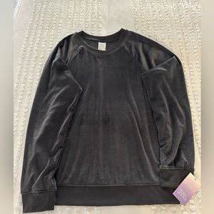 Stars Above Charcoal Gray Velour Top Size Small BNWT